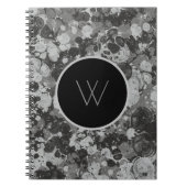 Carnet Monogramme Tourbillon de Marbre Noir et Blanc Mode (Devant)