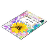 Carnet Monogramme Tournesol Bokeh Abstrait Coloré (Côté gauche)