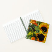 Carnet Monogramme Tournesols d'automne initial 8,5x8,5 (Intérieur)
