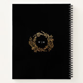 Carnet Monogramme traditionnel Noir Crest Mariage classiq (Dos)