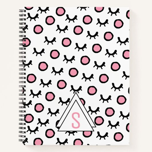 Carnet Monogramme Triangle Géométrique Moderne à Points l (Devant)
