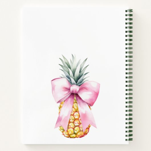 Carnet Monogramme tropical ananas arc rose (Dos)