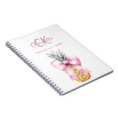 Carnet Monogramme tropical ananas arc rose (Côté Droit)