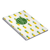 Carnet Monogramme tropical d'or des ananas | (Côté Droit)