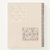 Carnet Monogramme tulipes mignonnes fille fond rose écrit (Dos)