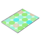 Carnet Monogramme Turquoise Bleu & Cercles Orange (Côté gauche)