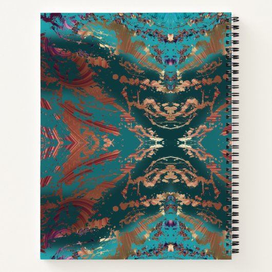 Carnet Monogramme turquoise et bronze (Dos)