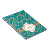 Carnet Monogramme Turquoise et Gold marocain (Côté Droit)