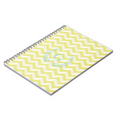 Carnet Monogramme turquoise jaune en pastel chic de (Côté gauche)