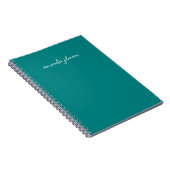 Carnet Monogramme Turquoise minimal moderne Ajouter le no (Côté Droit)