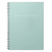 Carnet Monogramme Turquoise Minimaliste Élégant (Devant)