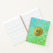Carnet Monogramme Turquoise Motif de Parties scintillant  (Intérieur)