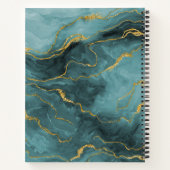 Carnet Monogramme Turquoise or marbre Agate Artiste Sketc (Dos)