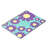 Carnet Monogramme Turquoise pourpre de marguerite (Côté gauche)