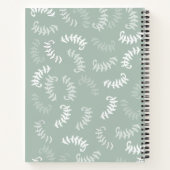 Carnet Monogramme turquoise vert Feuille (Dos)