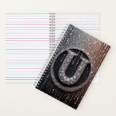 Carnet Monogramme U avec gouttes de paillettes (À l'intérieur)