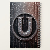 Carnet Monogramme U avec gouttes de paillettes (Verso)
