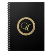 Carnet Monogramme U, or à minuit noir, (Devant)