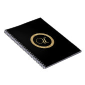 Carnet Monogramme U, or sur fond noir de minuit, (Côté Droit)