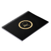 Carnet Monogramme U, or sur fond noir de minuit, (Côté gauche)