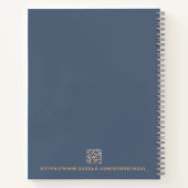 Carnet Monogramme uni bleu rétro (Dos)