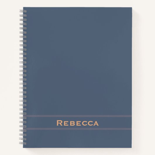 Carnet Monogramme uni bleu rétro (Devant)