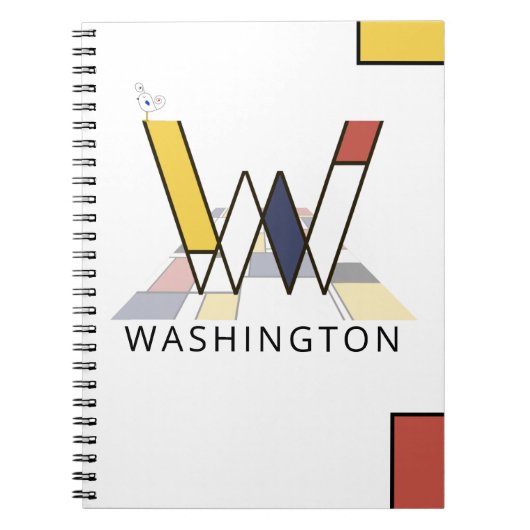 Carnet Monogramme unique de style néoplasticisme. Lettre  (Devant)