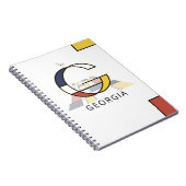 Carnet Monogramme unique de style néoplasticisme. Lettre (Côté Droit)