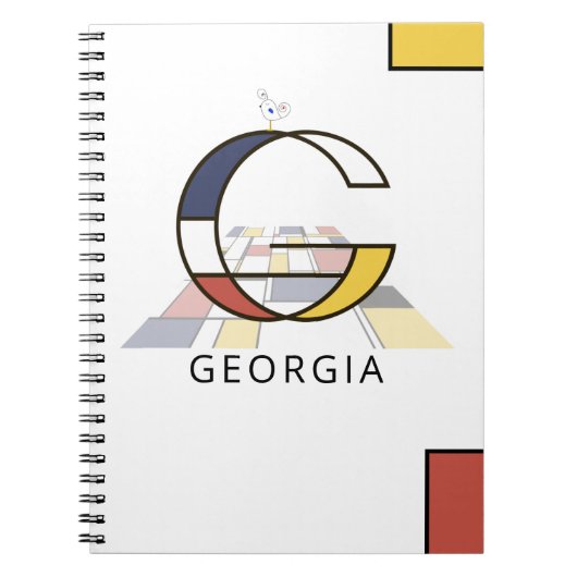 Carnet Monogramme unique de style néoplasticisme. Lettre (Devant)