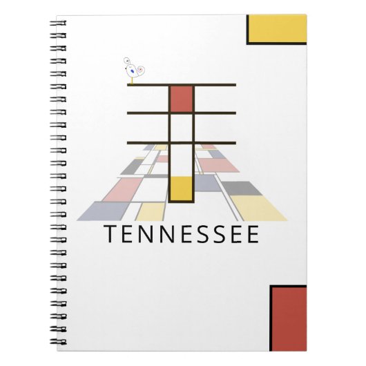Carnet Monogramme unique de style néoplasticisme. Lettre (Devant)