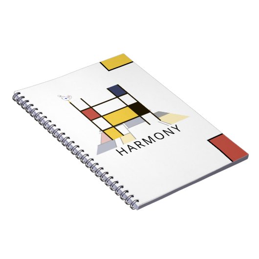 Carnet Monogramme unique de style néoplasticisme. Lettre (Côté Droit)