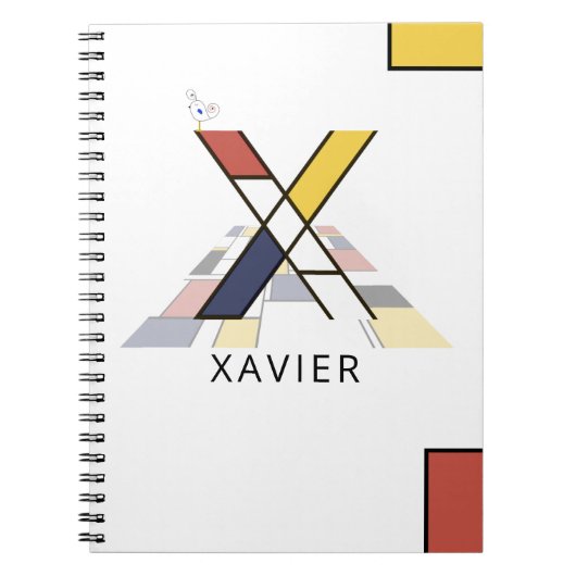 Carnet Monogramme unique de style néoplasticisme. Lettre (Devant)