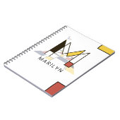 Carnet Monogramme unique de style néoplasticisme. Lettre  (Côté gauche)