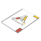 Carnet Monogramme unique de style néoplasticisme. Lettre  (Côté gauche)