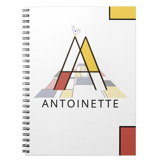 Carnet Monogramme unique de style néoplasticisme. Lettre  (Devant)
