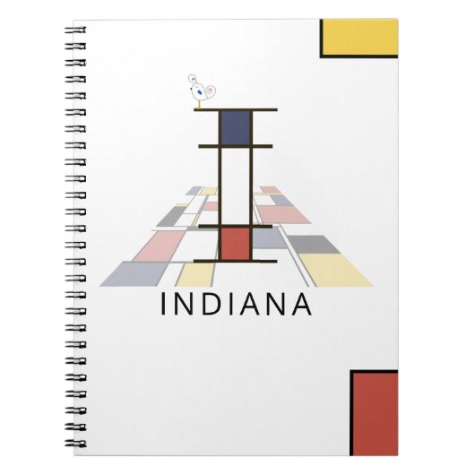 Carnet Monogramme unique de style néoplasticisme. Lettre (Devant)
