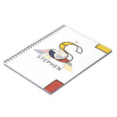 Carnet Monogramme unique de style néoplasticisme. Lettre (Côté gauche)