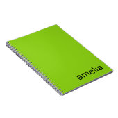 Carnet Monogramme vert chaux tendance (Côté Droit)