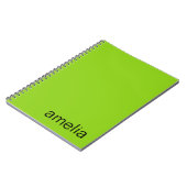 Carnet Monogramme vert chaux tendance (Côté gauche)