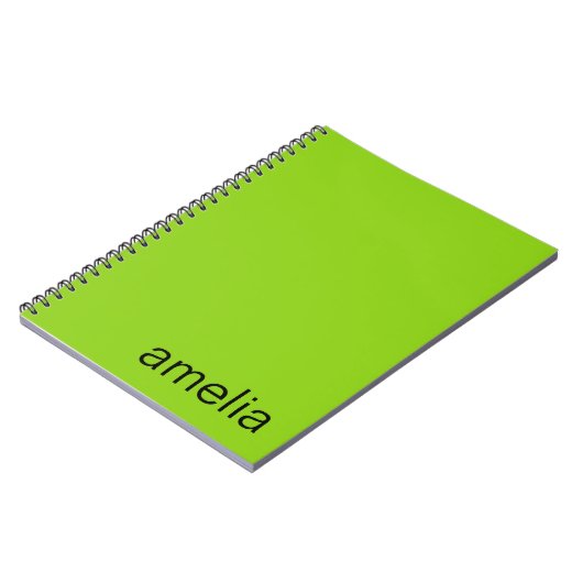 Carnet Monogramme vert chaux tendance (Côté gauche)