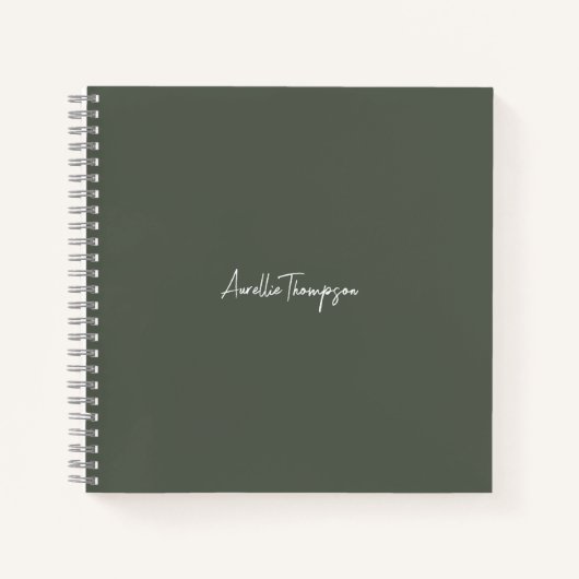 Carnet Monogramme vert de la nuptiale de la servante mode (Devant)