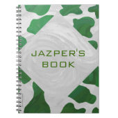 Carnet Monogramme vert et blanc de vache (Devant)