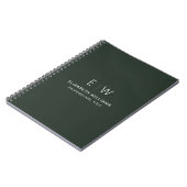 Carnet Monogramme vert foncé professionnel Entreprise ini (Côté gauche)