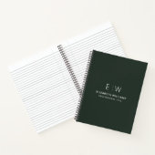 Carnet Monogramme vert foncé professionnel Entreprise ini (Intérieur)