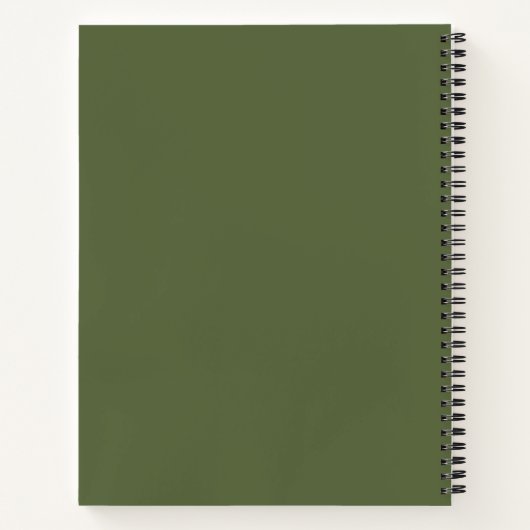 Carnet Monogramme vert olive minimal moderne (Dos)