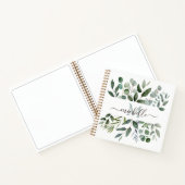Carnet Monogramme Vert Sauge Eucalyptus Verdure (Intérieur)