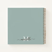 Carnet Monogramme Vert Sauge Eucalyptus Verdure (Dos)