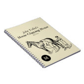 Carnet Monogramme vintage d'écrêtage du cheval (Côté Droit)