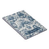 Carnet monogramme vintage fleuri Blue toile de jouy (Côté Droit)