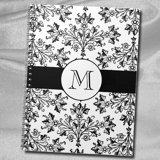 Carnet Monogramme Vintage Floral Damask